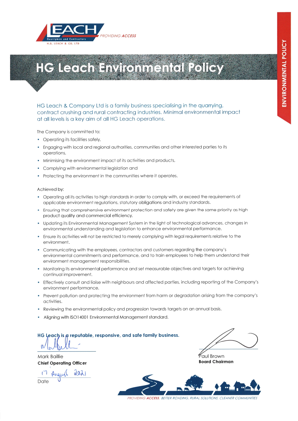 HG Leach | Environmental policy 2021